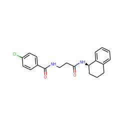 O=C(CCNC(=O)c1ccc(Cl)cc1)N[C@@H]1CCCc2ccccc21 ZINC000005442782