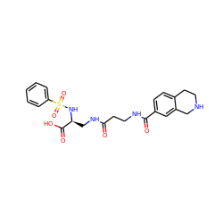 O=C(CCNC(=O)c1ccc2c(c1)CNCC2)NC[C@H](NS(=O)(=O)c1ccccc1)C(=O)O ZINC000473124783