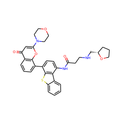 O=C(CCNC[C@@H]1CCCO1)Nc1ccc(-c2cccc3c(=O)cc(N4CCOCC4)oc23)c2sc3ccccc3c12 ZINC000101696472