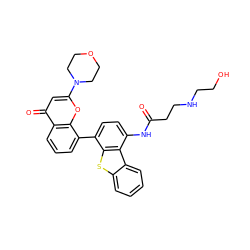 O=C(CCNCCO)Nc1ccc(-c2cccc3c(=O)cc(N4CCOCC4)oc23)c2sc3ccccc3c12 ZINC000101696556