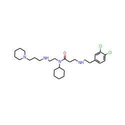 O=C(CCNCCc1ccc(Cl)c(Cl)c1)N(CCNCCCN1CCCCC1)C1CCCCC1 ZINC000473090684