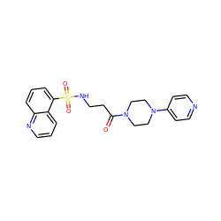 O=C(CCNS(=O)(=O)c1cccc2ncccc12)N1CCN(c2ccncc2)CC1 ZINC000073219727