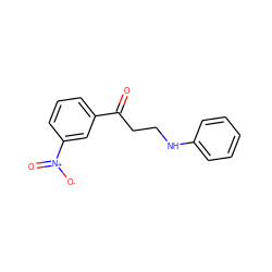 O=C(CCNc1ccccc1)c1cccc([N+](=O)[O-])c1 ZINC000000446424