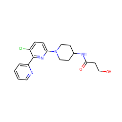 O=C(CCO)NC1CCN(c2ccc(Cl)c(-c3ccccn3)n2)CC1 ZINC000167621836