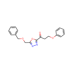 O=C(CCOc1ccccc1)c1nnc(COCc2ccccc2)o1 ZINC000088285892