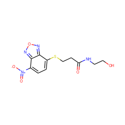 O=C(CCSc1ccc([N+](=O)[O-])c2nonc12)NCCO ZINC000299825063