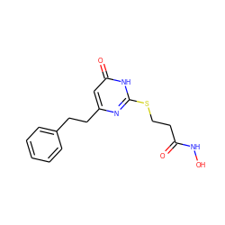 O=C(CCSc1nc(CCc2ccccc2)cc(=O)[nH]1)NO ZINC000035050413