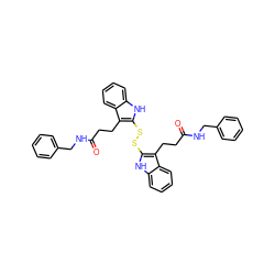 O=C(CCc1c(SSc2[nH]c3ccccc3c2CCC(=O)NCc2ccccc2)[nH]c2ccccc12)NCc1ccccc1 ZINC000014944314