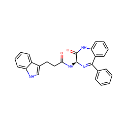 O=C(CCc1c[nH]c2ccccc12)N[C@@H]1N=C(c2ccccc2)c2ccccc2NC1=O ZINC000013601752