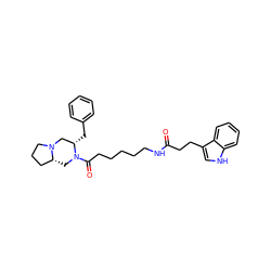 O=C(CCc1c[nH]c2ccccc12)NCCCCCC(=O)N1C[C@@H]2CCCN2C[C@@H]1Cc1ccccc1 ZINC000036286061