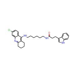 O=C(CCc1c[nH]c2ccccc12)NCCCCCCNc1c2c(nc3cc(Cl)ccc13)CCCC2 ZINC000006744679