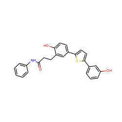 O=C(CCc1cc(-c2ccc(-c3cccc(O)c3)s2)ccc1O)Nc1ccccc1 ZINC000045284978