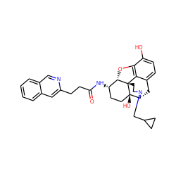 O=C(CCc1cc2ccccc2cn1)N[C@H]1CC[C@@]2(O)[C@H]3Cc4ccc(O)c5c4[C@@]2(CCN3CC2CC2)[C@H]1O5 ZINC000096913979