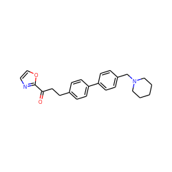 O=C(CCc1ccc(-c2ccc(CN3CCCCC3)cc2)cc1)c1ncco1 ZINC000029136151