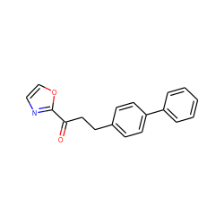 O=C(CCc1ccc(-c2ccccc2)cc1)c1ncco1 ZINC000029135943