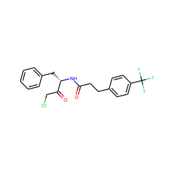 O=C(CCc1ccc(C(F)(F)F)cc1)N[C@@H](Cc1ccccc1)C(=O)CCl ZINC000026155813