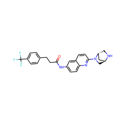 O=C(CCc1ccc(C(F)(F)F)cc1)Nc1ccc2nc(N3C[C@H]4C[C@H]3CN4)ccc2c1 ZINC000261179279