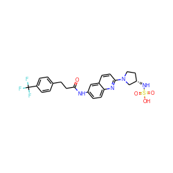 O=C(CCc1ccc(C(F)(F)F)cc1)Nc1ccc2nc(N3CC[C@H](NS(=O)(=O)O)C3)ccc2c1 ZINC000036351883