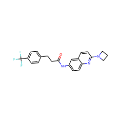 O=C(CCc1ccc(C(F)(F)F)cc1)Nc1ccc2nc(N3CCC3)ccc2c1 ZINC000036351873