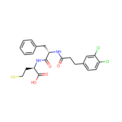 O=C(CCc1ccc(Cl)c(Cl)c1)N[C@@H](Cc1ccccc1)C(=O)N[C@H](CCS)C(=O)O ZINC000013739928