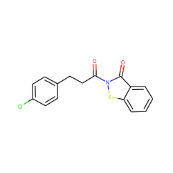 O=C(CCc1ccc(Cl)cc1)n1sc2ccccc2c1=O ZINC000299820737