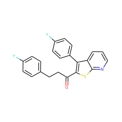 O=C(CCc1ccc(F)cc1)c1sc2ncccc2c1-c1ccc(F)cc1 ZINC000165785014