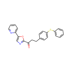 O=C(CCc1ccc(Sc2ccccc2)cc1)c1ncc(-c2ccccn2)o1 ZINC000014979946