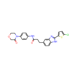 O=C(CCc1ccc2[nH]c(-c3ccc(Cl)s3)nc2c1)Nc1ccc(N2CCOCC2=O)cc1 ZINC000027209508