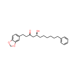 O=C(CCc1ccc2c(c1)OCO2)C[C@@H](O)CCCCCCc1ccccc1 ZINC000073197872