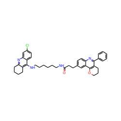 O=C(CCc1ccc2nc(-c3ccccc3)c3c(c2c1)OCCC3)NCCCCCCNc1c2c(nc3cc(Cl)ccc13)CCCC2 ZINC000049650259