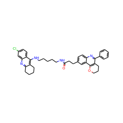 O=C(CCc1ccc2nc(-c3ccccc3)c3c(c2c1)OCCC3)NCCCCCNc1c2c(nc3cc(Cl)ccc13)CCCC2 ZINC000042989246