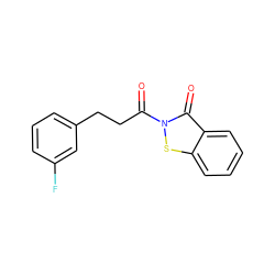 O=C(CCc1cccc(F)c1)n1sc2ccccc2c1=O ZINC000299826552