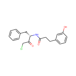 O=C(CCc1cccc(O)c1)N[C@@H](Cc1ccccc1)C(=O)CCl ZINC000026155863