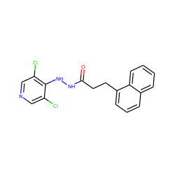 O=C(CCc1cccc2ccccc12)NNc1c(Cl)cncc1Cl ZINC000084759560