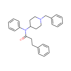 O=C(CCc1ccccc1)N(c1ccccc1)C1CCN(Cc2ccccc2)CC1 ZINC000003281340