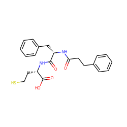 O=C(CCc1ccccc1)N[C@@H](Cc1ccccc1)C(=O)N[C@@H](CCS)C(=O)O ZINC000013739931