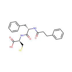 O=C(CCc1ccccc1)N[C@@H](Cc1ccccc1)C(=O)N[C@@H](CS)C(=O)O ZINC000013739942