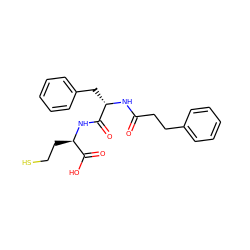 O=C(CCc1ccccc1)N[C@@H](Cc1ccccc1)C(=O)N[C@H](CCS)C(=O)O ZINC000013739930