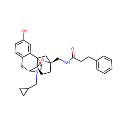 O=C(CCc1ccccc1)NC[C@@]12CC[C@@]3(O1)[C@H]1Cc4ccc(O)cc4[C@@]3(CCN1CC1CC1)C2 ZINC000101396439