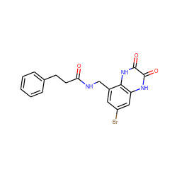 O=C(CCc1ccccc1)NCc1cc(Br)cc2[nH]c(=O)c(=O)[nH]c12 ZINC000027558283