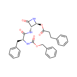 O=C(CCc1ccccc1)O[C@@H]1NC(=O)[C@H]1NC(=O)[C@H](Cc1ccccc1)NC(=O)OCc1ccccc1 ZINC000029212312