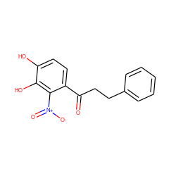 O=C(CCc1ccccc1)c1ccc(O)c(O)c1[N+](=O)[O-] ZINC000013677660