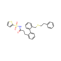 O=C(CCc1ccccc1-c1ccccc1CSCCc1ccccc1)NS(=O)(=O)c1cccs1 ZINC000013818258