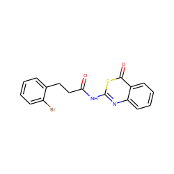 O=C(CCc1ccccc1Br)Nc1nc2ccccc2c(=O)s1 ZINC000096905816