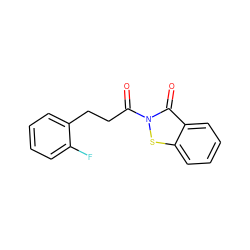 O=C(CCc1ccccc1F)n1sc2ccccc2c1=O ZINC000299828697