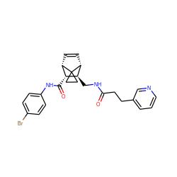 O=C(CCc1cccnc1)NC[C@H]1[C@H](C(=O)Nc2ccc(Br)cc2)[C@@H]2C=C[C@H]1C21CC1 ZINC000168321582