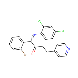 O=C(CCc1ccncc1)[C@@H](Nc1ccc(Cl)cc1Cl)c1ccccc1Br ZINC000052595014