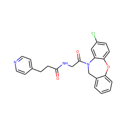 O=C(CCc1ccncc1)NCC(=O)N1Cc2ccccc2Oc2ccc(Cl)cc21 ZINC000000606805