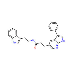 O=C(CCc1cnc2[nH]cc(-c3ccccc3)c2c1)NCCc1c[nH]c2ccccc12 ZINC001772608053