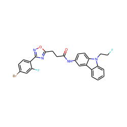 O=C(CCc1nc(-c2ccc(Br)cc2F)no1)Nc1ccc2c(c1)c1ccccc1n2CCF ZINC000103252314